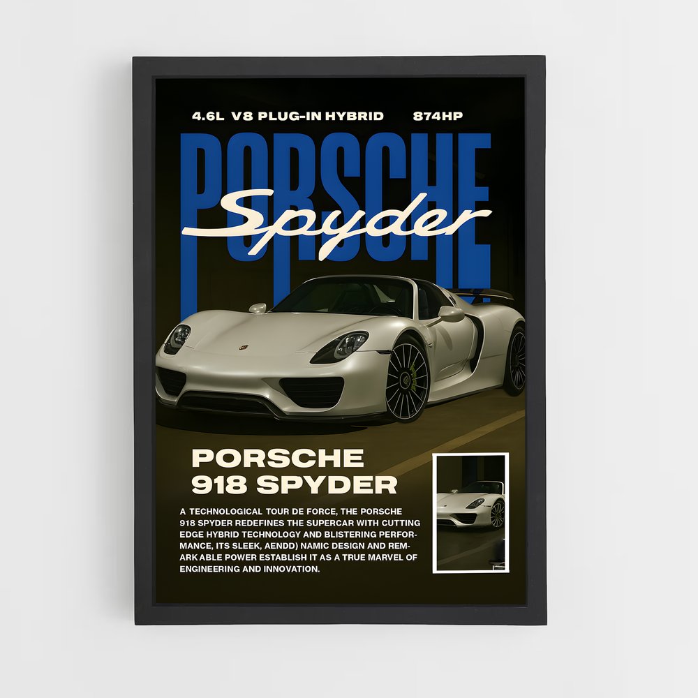 Poster Éclatante Vitesse 918 Spyder – affiche Porsche (vue 2)